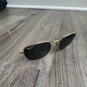 Ray-Ban Hexagonal Sunglasses in Gold with Polarized G-15 Lenses RB3548N